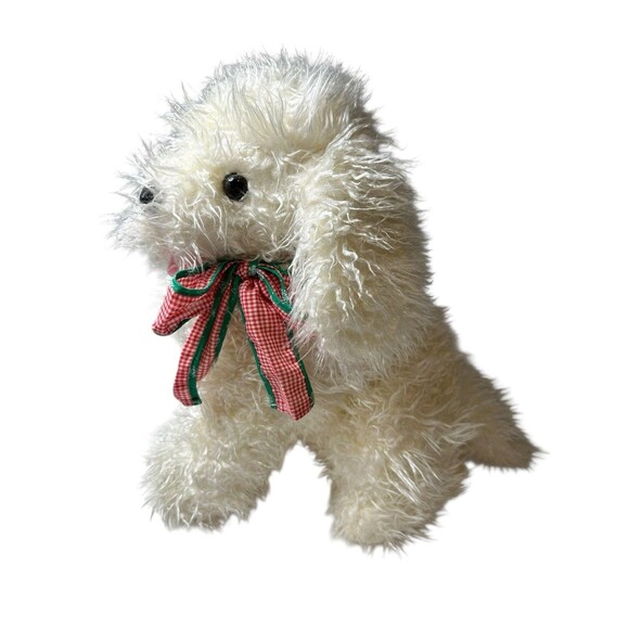 VINTAGE-13” 1990 CommonWealth THE GINGHAM DOG Plush Dog Christmas - Picture 2 of 9